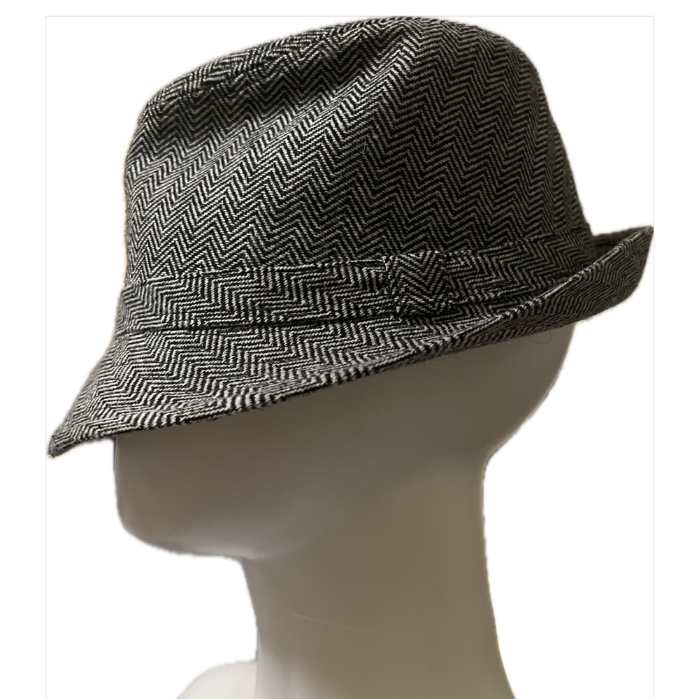 District Black and White Herringbone Hat